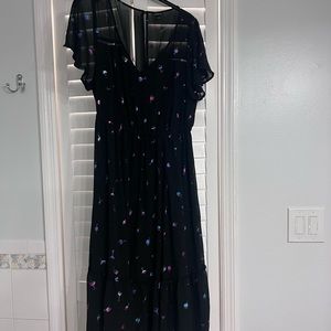 Torrid Cocktail Chiffon Flutter Sleeve Midi Dress Size 1